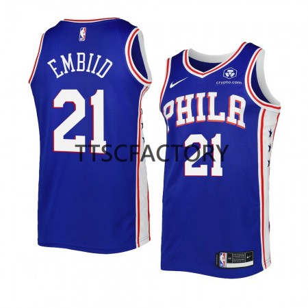Herren NBA Philadelphia 76ers Trikot Joel Embiid 21 Nike 2022-2023 Icon Edition Royal Swingman